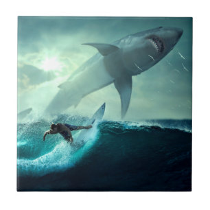 Carreau Surf avec requins