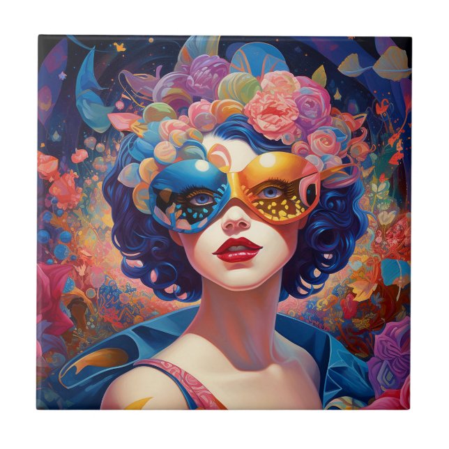 Carreau Surreal Lady Imaginaire Art (Devant)