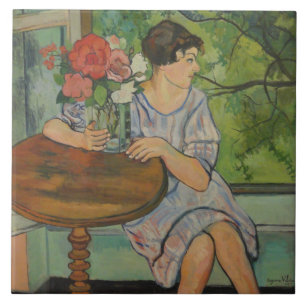 Carreau Suzanne Valadon Jeune fille devant une fenêtre