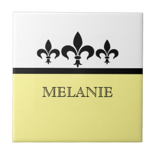 Carreau Swanky Fleur De Lis Tile jaune