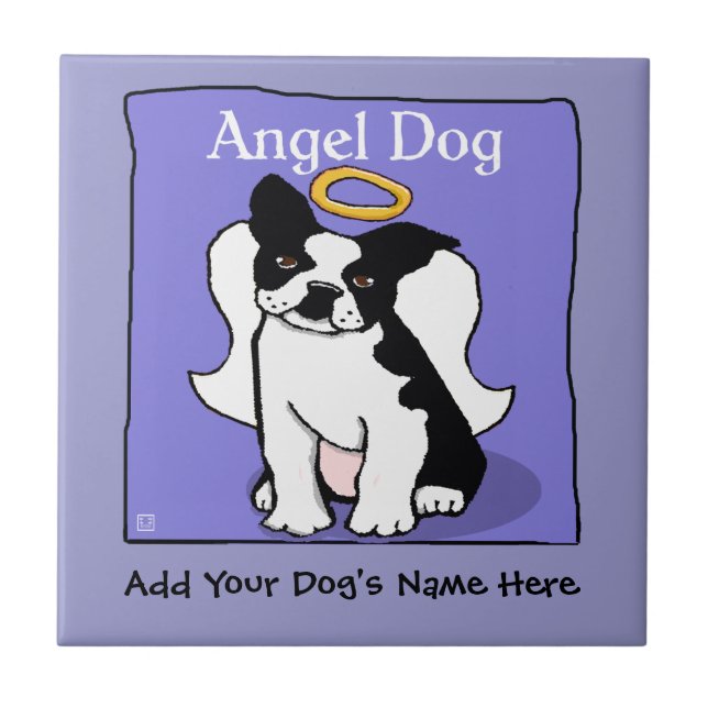 Carreau Sweet Boston Terrier Angel Dog Memorial (Devant)