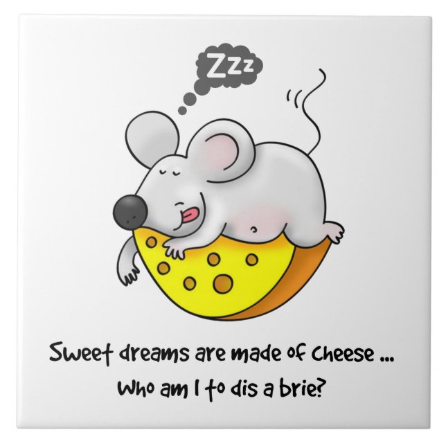Carreau Sweet Dreams sont faits de fromage mignon Souris r (Devant)