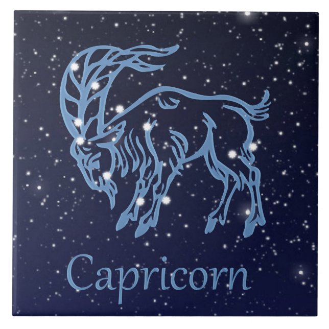 Carreau Symbole Capricorne Constellation et Zodiaque avec  (Devant)