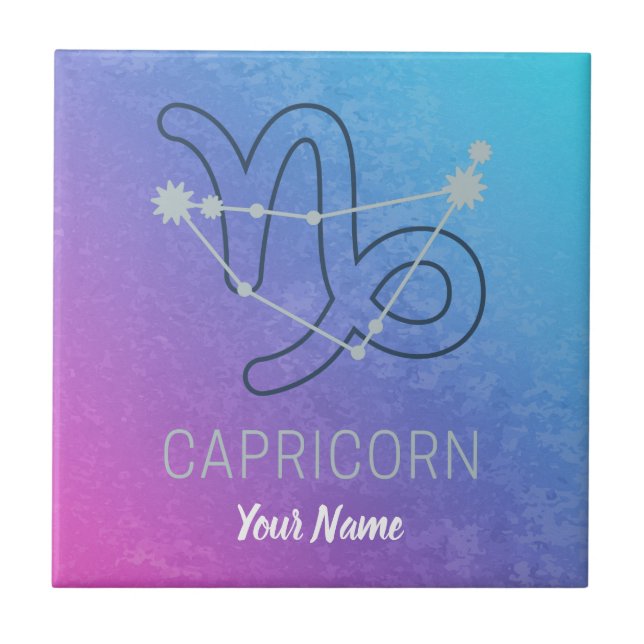 Carreau Symbole Capricorne Zodiac Star Horoscope Constella (Devant)