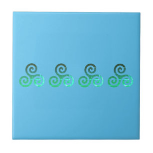 Carreau Symbole celtique antique Triskele vert Sky Blue