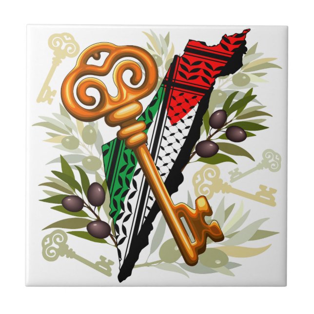 Carreau Symbole clé palestinien du droit au retour (Devant)