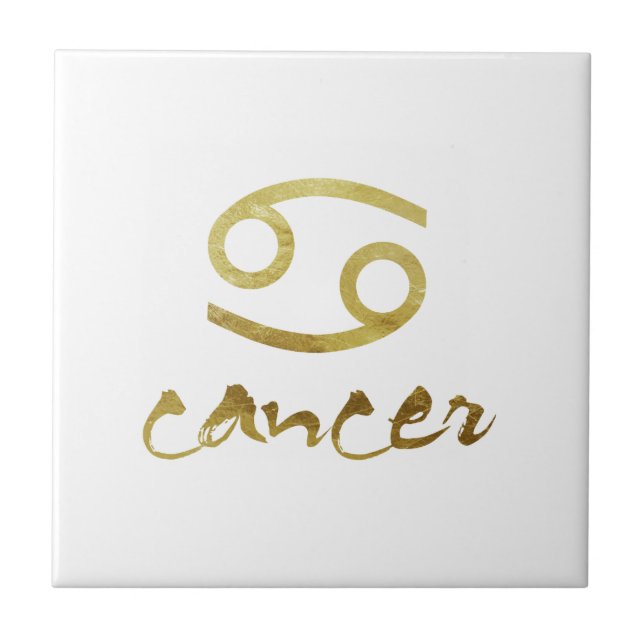 Carreau Symbole de Cancer de feuille d'or (Devant)