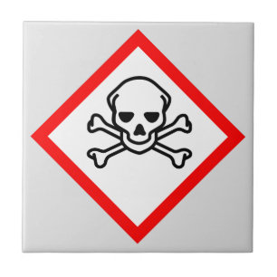 Carreau Symbole de danger du crâne et des os croisés