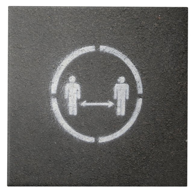 Carreau Symbole de distance sociale (Devant)