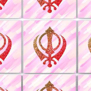 Carreau SYMBOLE DE Glitterie Sikh Khanda
