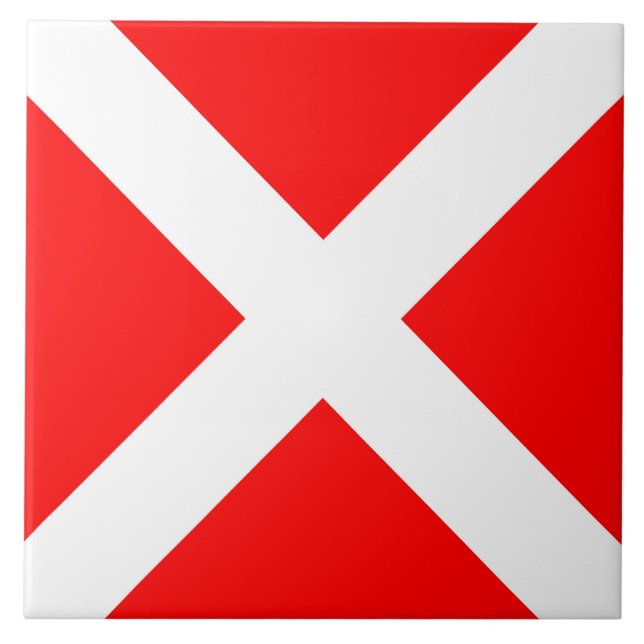 Carreau symbole de l'alphabet maritime quatre (Devant)