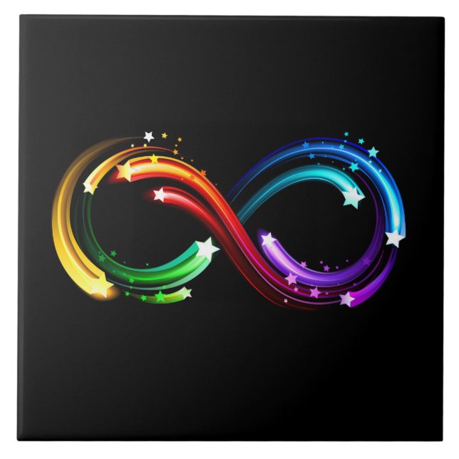 Carreau Symbole de l'infini des comètes arc-en-ciel (Devant)