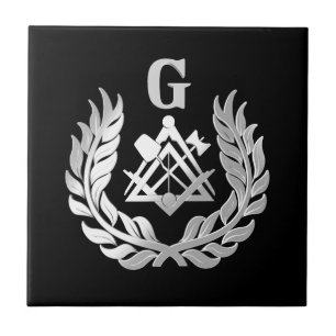 Carreau Symbole de maçonnerie en argent