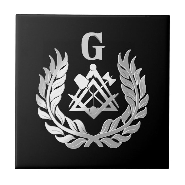 Carreau Symbole de maçonnerie en argent (Devant)