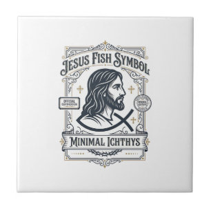 Carreau Symbole de Poisson Jésus Ichthys Minimal Jésus Poi