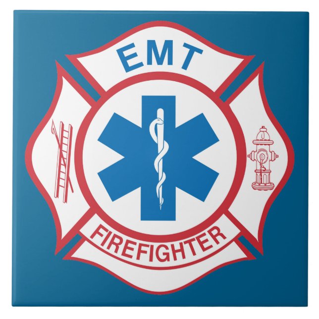 Carreau Symbole de sapeur-pompier d'EMT (Devant)