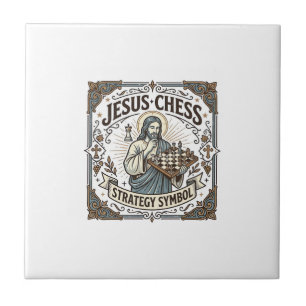 Carreau Symbole de stratégie d'échecs de Jésus Stratégie d