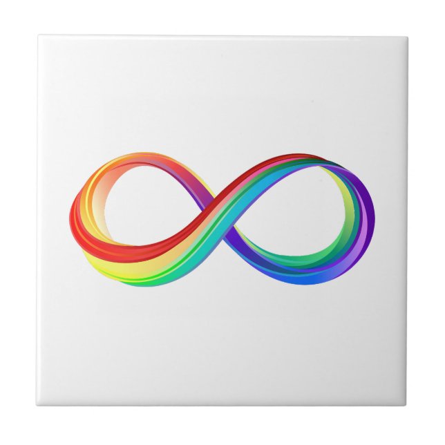 Carreau Symbole d'infinité arc-en-ciel stratifié (Devant)