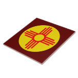 Carreau Symbole du soleil Zia du Nouveau-Mexique<br><div class="desc">Symbole Zia Sun du Nouveau-Mexique - Talking Canyons, Nouveau-Mexique</div>