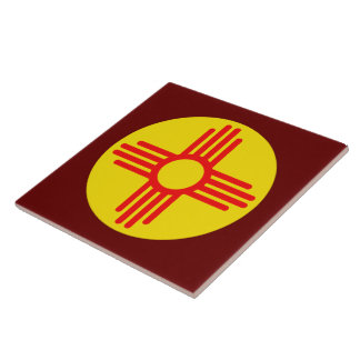 Carreau Symbole du soleil Zia du Nouveau-Mexique