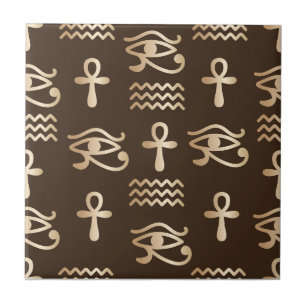 Carreau Symbole égyptien Motif oculaire Ankh Horus