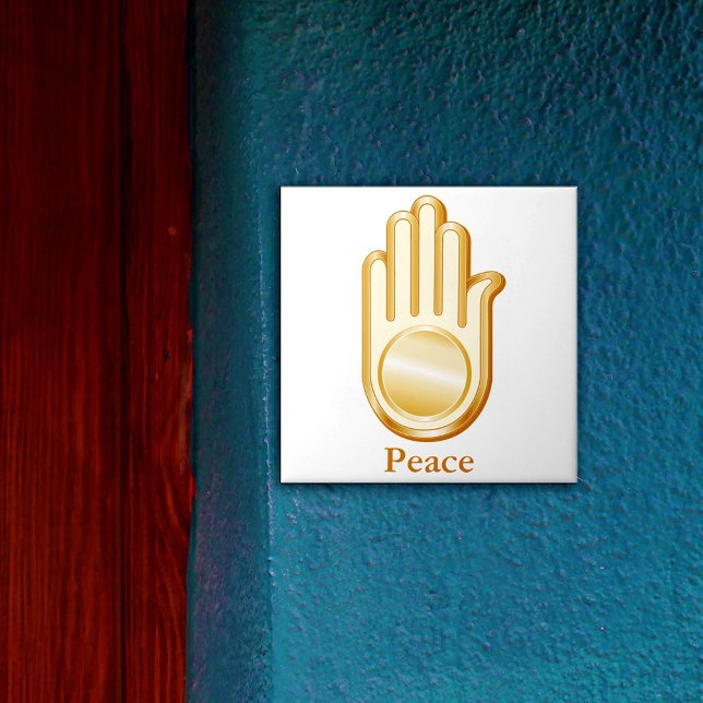 Carreau Symbole Jain (Golden Ahimsa symbol of the Jain faith. Customize with your text. )