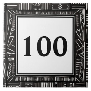 Carreau Symbole moderne noir et blanc de la Maison Numéro