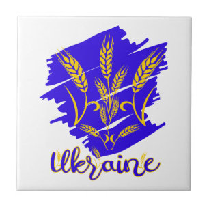 Carreau Symbole national ukrainien tryzub fait d'épi de bl
