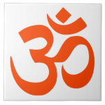 Carreau Symbole Om indien<br><div class="desc">Ce dessin présente l'Om (ou Aum), qui représente un son sacré et un symbole spirituel dans les religions indiennes. L'Om signifie l'essence de la réalité ultime, la conscience ou Atman. Il fait partie de l'iconographie que l'on retrouve dans les manuscrits anciens et médiévaux, les temples, les monastères et les retraites...</div>