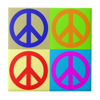 Carreau Symbole Pop Art Peace en céramique