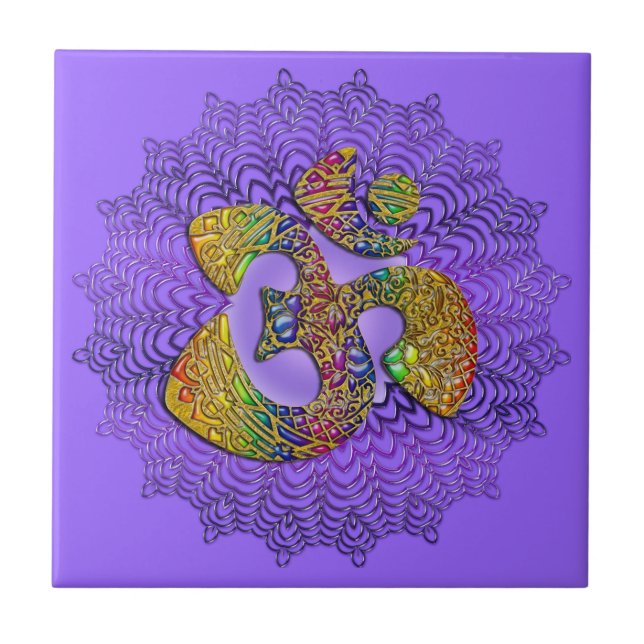 Carreau Symbole universel OM / AUM - Ornement (Devant)