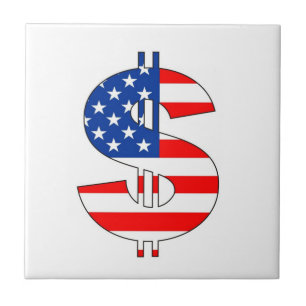 Carreau symbole usa dollar signe argent