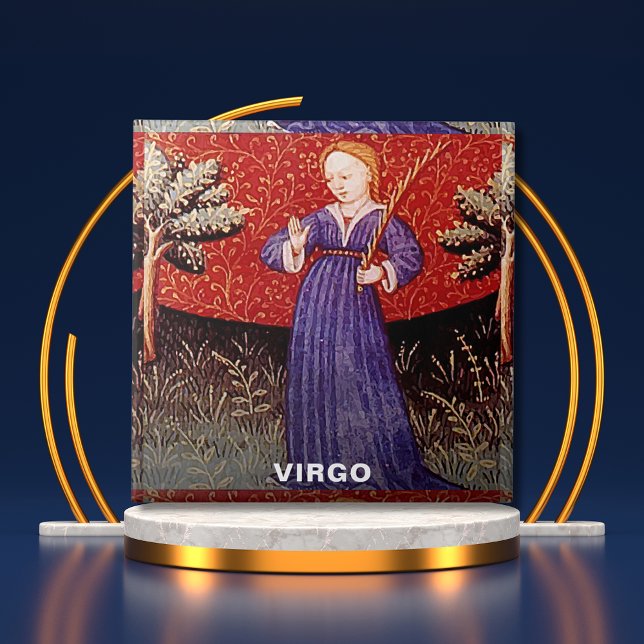 Carreau Symbole Virgin Zodiac fête d'anniversaire (Virgo the Virgin Zodiac Sign Birthday Party Ceramic Tile)