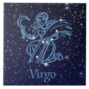 Carreau Symbole Virgo Constellation et Zodiac avec étoile