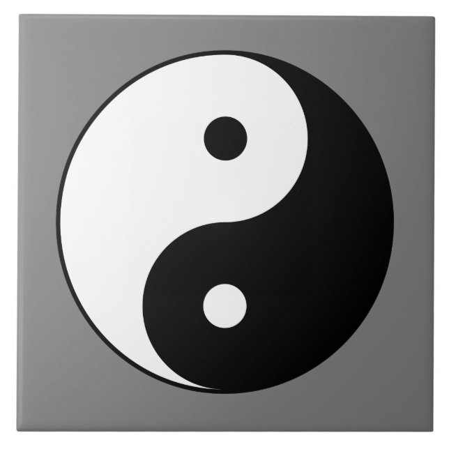 Carreau SYMBOLE YIN ET Yang (Taijitu taoïste chinois) (Devant)