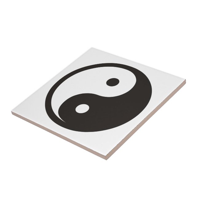 Carreau Symbole Yin Yang - conception de tatouage solide (Côté)
