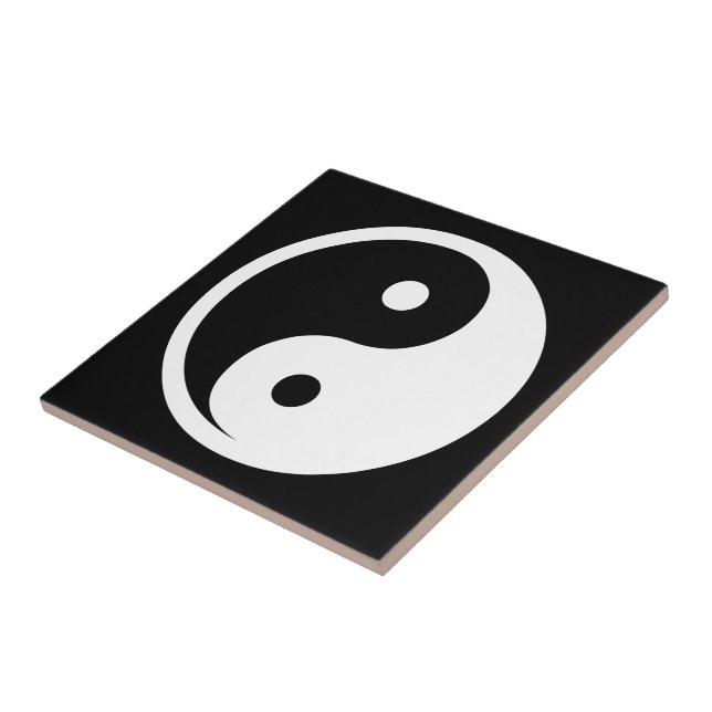 Carreau Symbole Yin Yang - dessin de tatouage solide 2 (Côté)