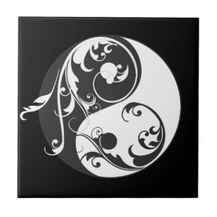 Carreau Symbole Yin Yang (noir)