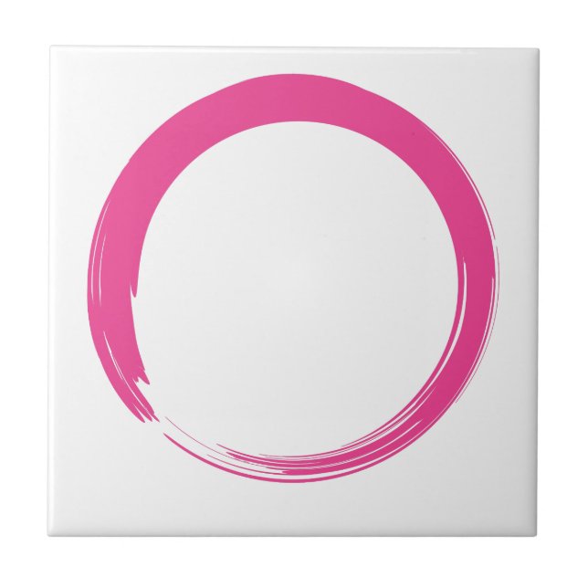 Carreau Symbole zen rose / Cercle Enso (Devant)