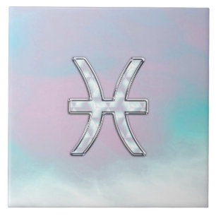 Carreau Symbole ziodac Pisces Mère de décoration Pearl