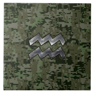 Carreau SYMBOLE Zodiaque Aquarius Camouflage numérique ver