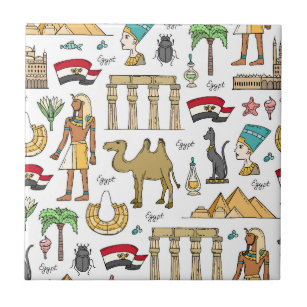 Carreau Symboles de couleur de motif de l'Egypte