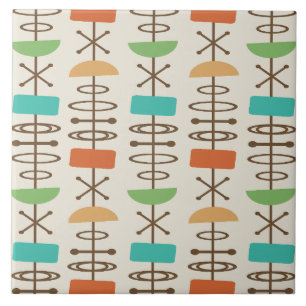 Carreau Symboles de l'âge atomique multicolore