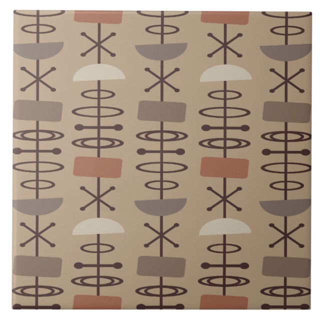 Carreau Symboles de l'âge atomique Tons de la Terre (Devant)