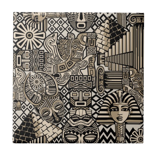 Carreau Symboles historiques anciens Style de tatouage (Devant)