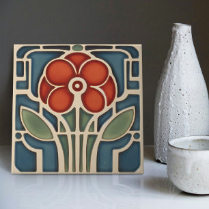 Carreau Symétrie florale de l'ère moderne, Mouvement Arts