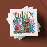 Carreau Symphonie florale en fleurs du désert<br><div class="desc">Bienvenue à l'artiste de "Desert Blooms : Floral Symphony", l'un des six motifs captivants de carreaux de céramique de notre collection chère. Chaque carrelage est une représentation artisanale de l'écosystème animé du désert, avec un ensemble luxuriant de cactus, de fleurs et de faune restitué dans un kaléidoscope de couleurs riches...</div>