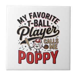 Carreau T-Ball Poppy Vintage Gravure Design de T-Shirt_1
