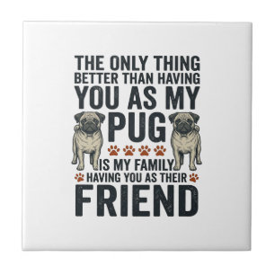 Carreau T-shirt à gravure vintage ami famille Pug drôle De
