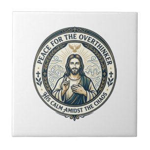 Carreau T-Shirt Affirmations de santé mentale Jésus Inspir